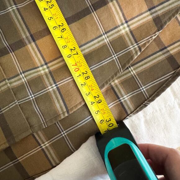 Cabela's Button Down Mens MEDIUM Long Sleeve Brown Plaid. Fall. Neutral - Picture 5 of 5